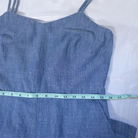 J. Crew Roadrunner Chambray Wide Leg Denim Jumpsuit Size 6 - Picture 8 of 12